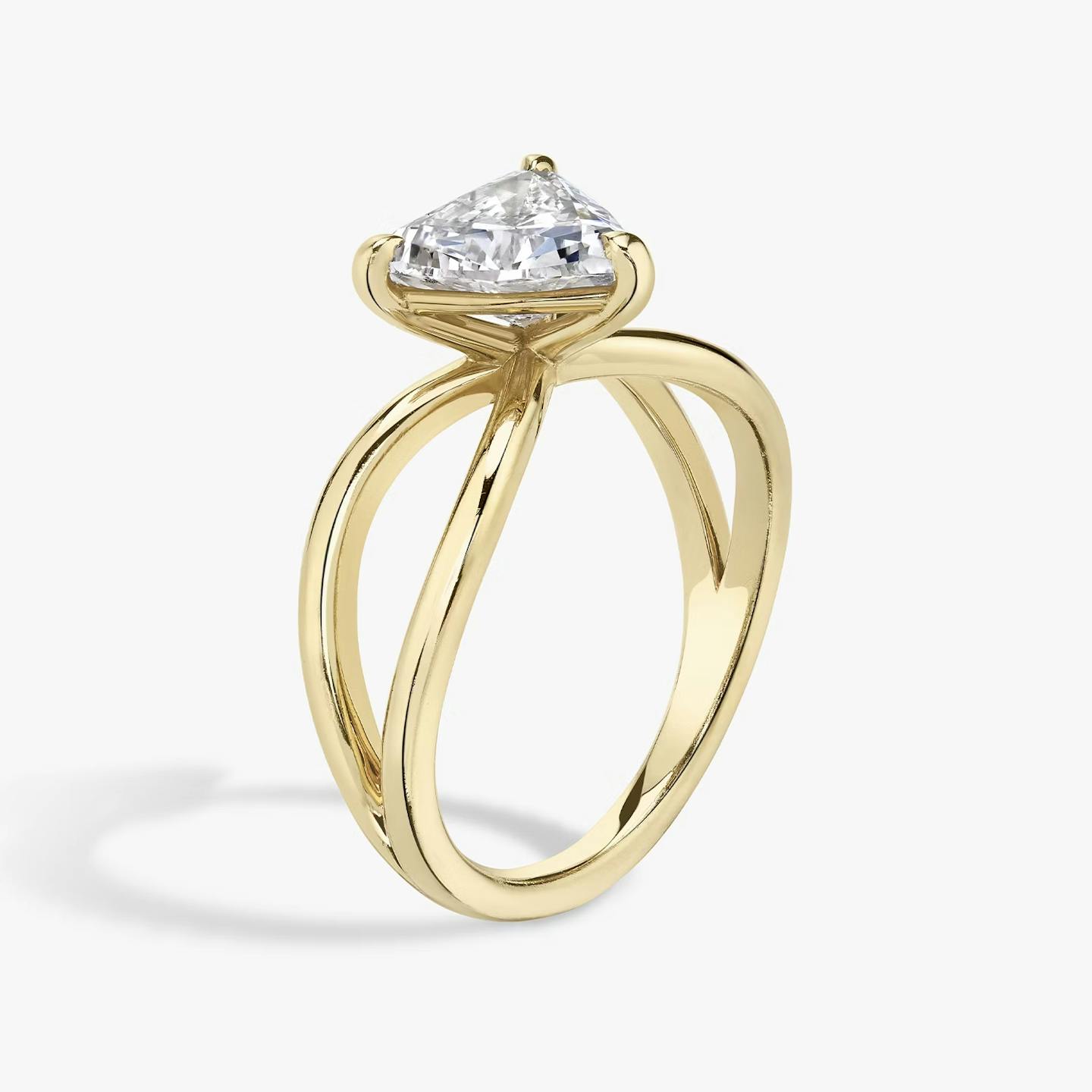 The Duet | Trillion | 18k | 18k Yellow Gold | Band: Plain | Diamond orientation: vertical | Carat weight: See full inventory