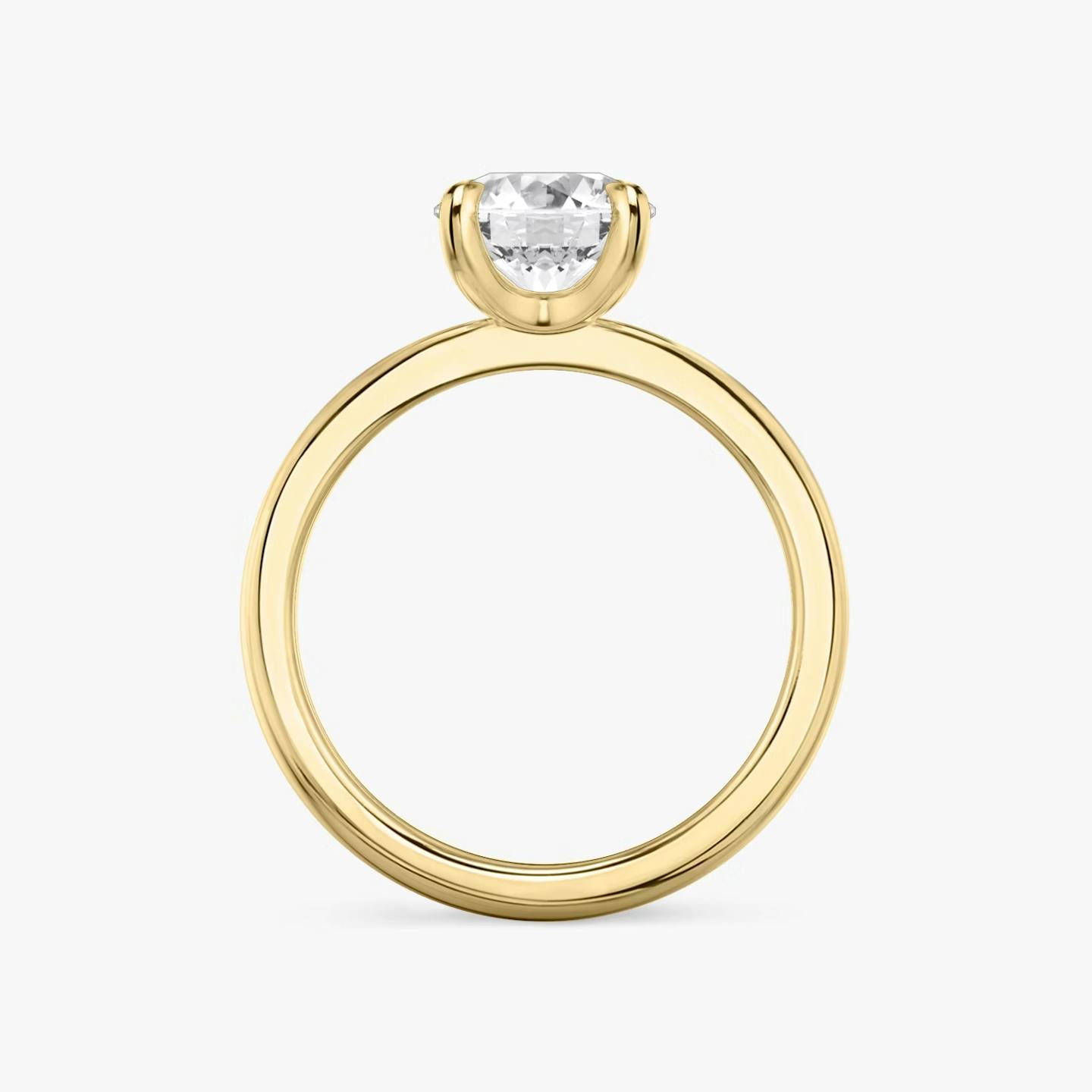 The Tapered Classic | Round Brilliant | 18k | 18k Yellow Gold | Band: Plain | Carat weight: 1 | Diamond orientation: vertical