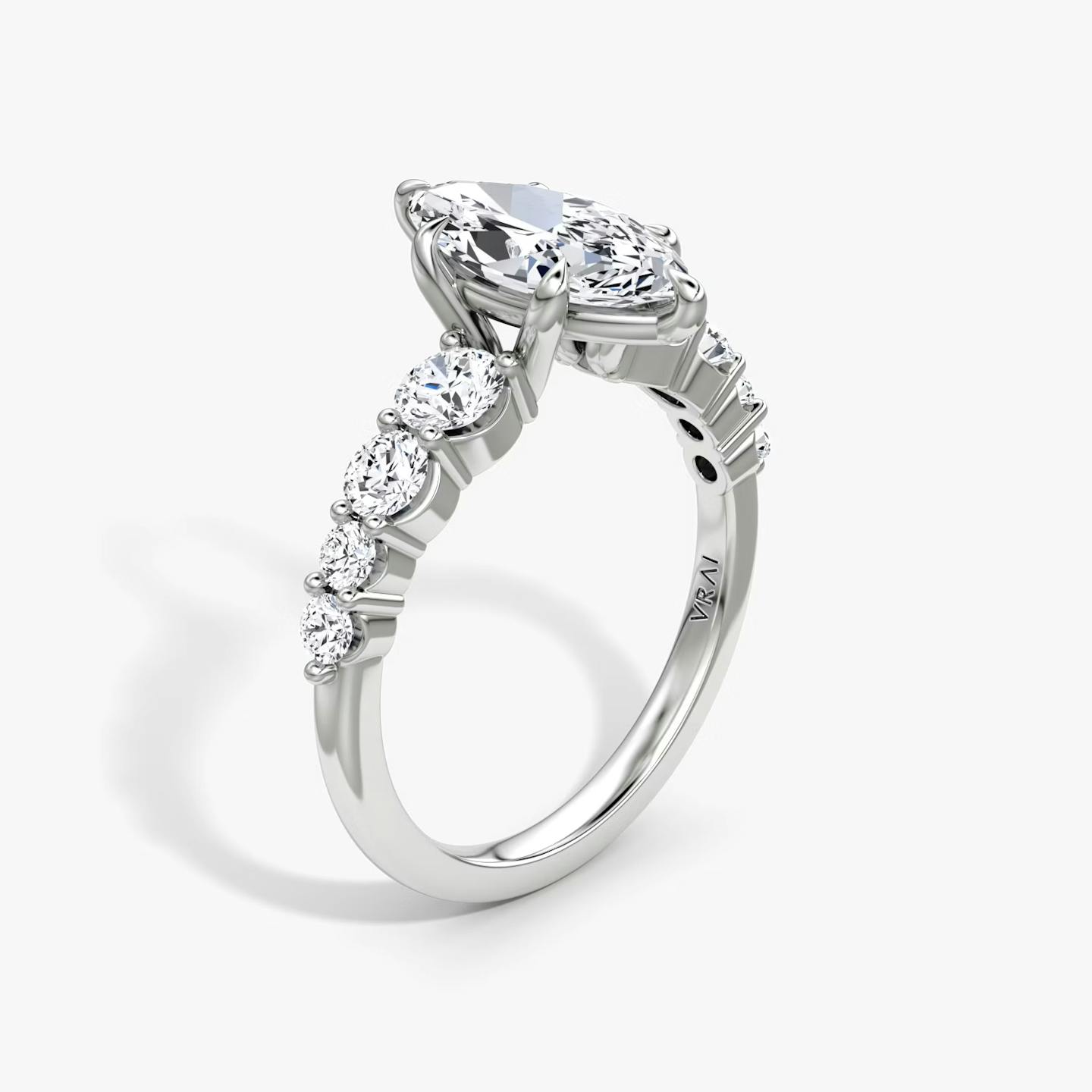 The Graduated Band | Pavé Marquise | 18k | 18k White Gold | Diamond orientation: vertical | Carat weight: See full inventory